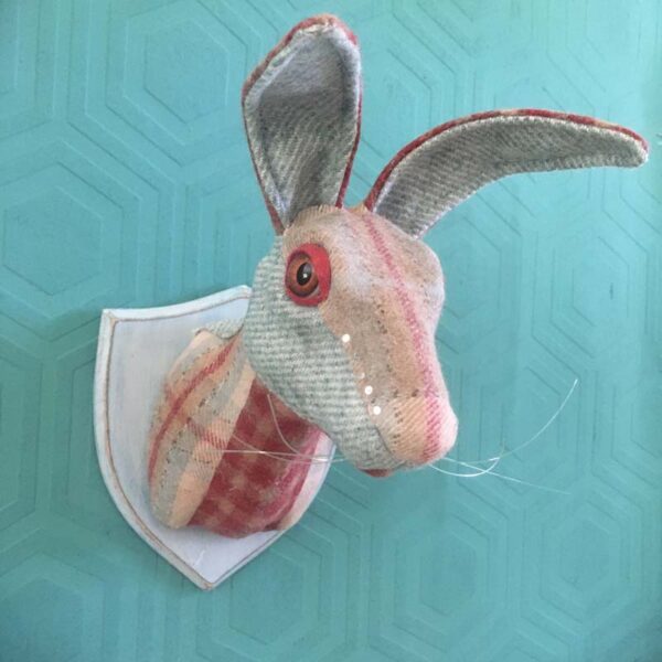 tweed faux taxidermy hare